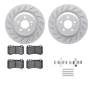 R1 Concepts WDTH1-63043 Brake Rotors - Carbon Coated W/ Euro Ceramic Pads & Hdw